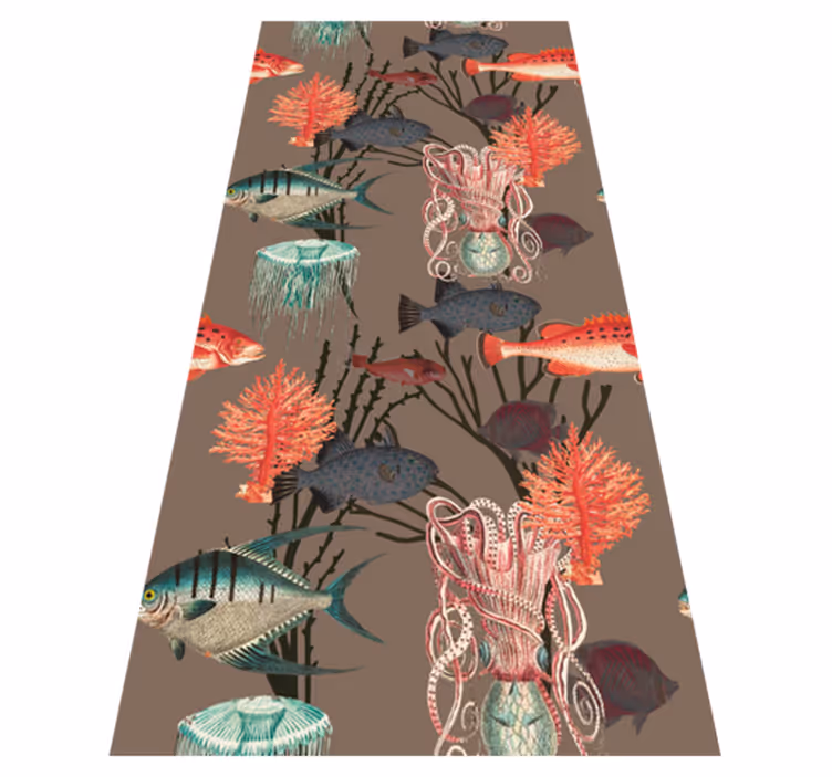 Bedroom vinyl rug coral aquatic life - TenStickers