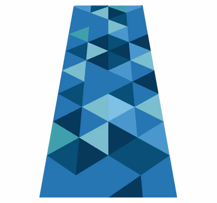 Bedroom vinyl rug geometric squares in blue - TenStickers