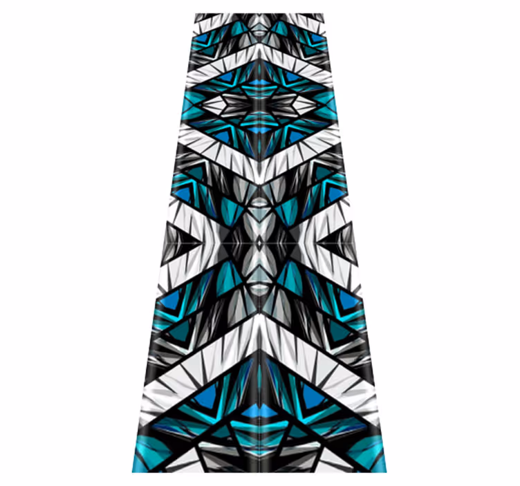 Cool black blue and white graffiti bedroom vinyl rug - TenStickers