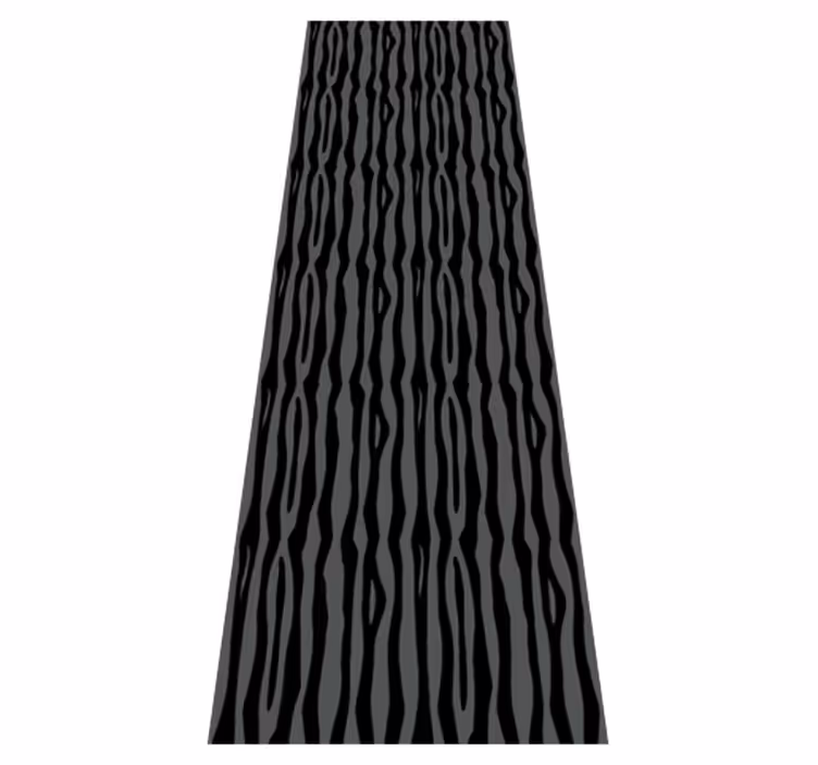 Grey and black wavy stripes bedroom vinyl rug - TenStickers