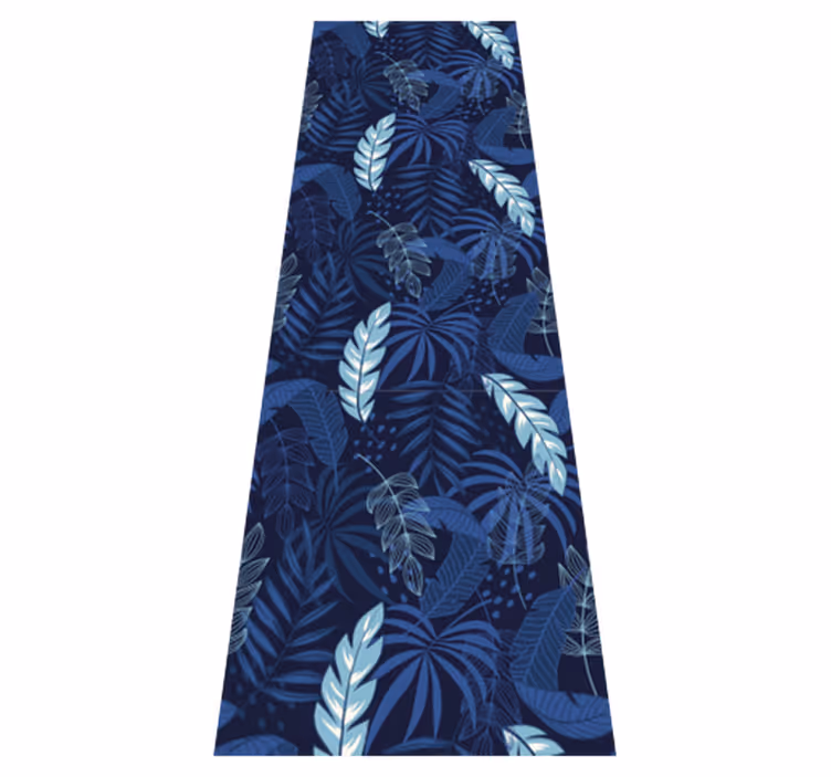 Bedroom vinyl rug with blue maranta and panther - TenStickers