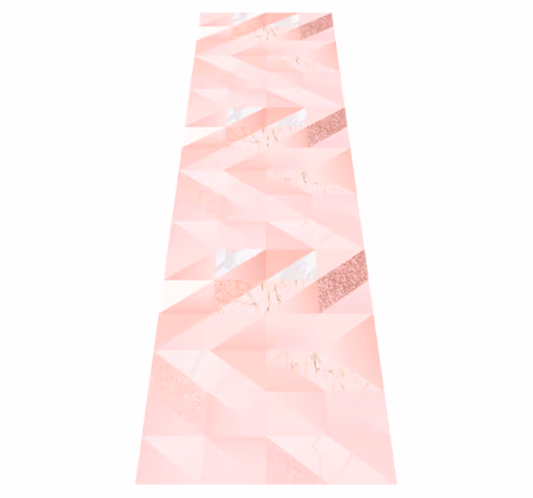 Bedroom vinyl rug with a playful pink geometric design - TenStickers