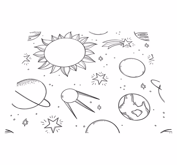 Children's space bedroom vinyl rug - TenStickers