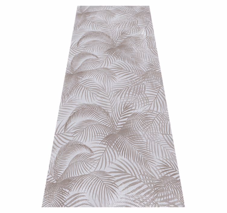 Gray 80's elegant botanical bedroom vinyl rug - TenStickers