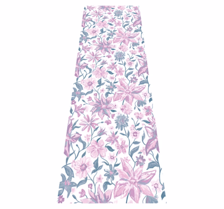 Bedroom vinyl rug with pink and grey roses - TenStickers