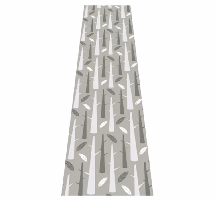 Bedroom vinyl rug in nordic gray branch design - TenStickers