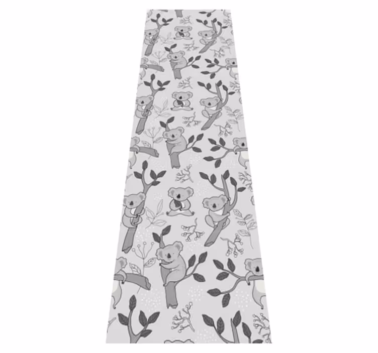 Bedroom vinyl rug with gray koala pattern - TenStickers