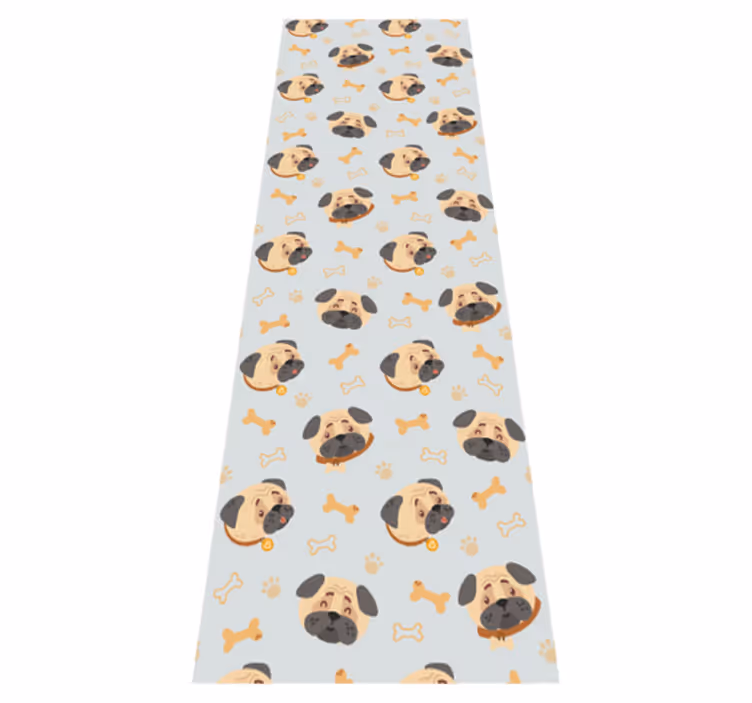 Bedroom vinyl rug with british bulldog puppies pattern - TenStickers