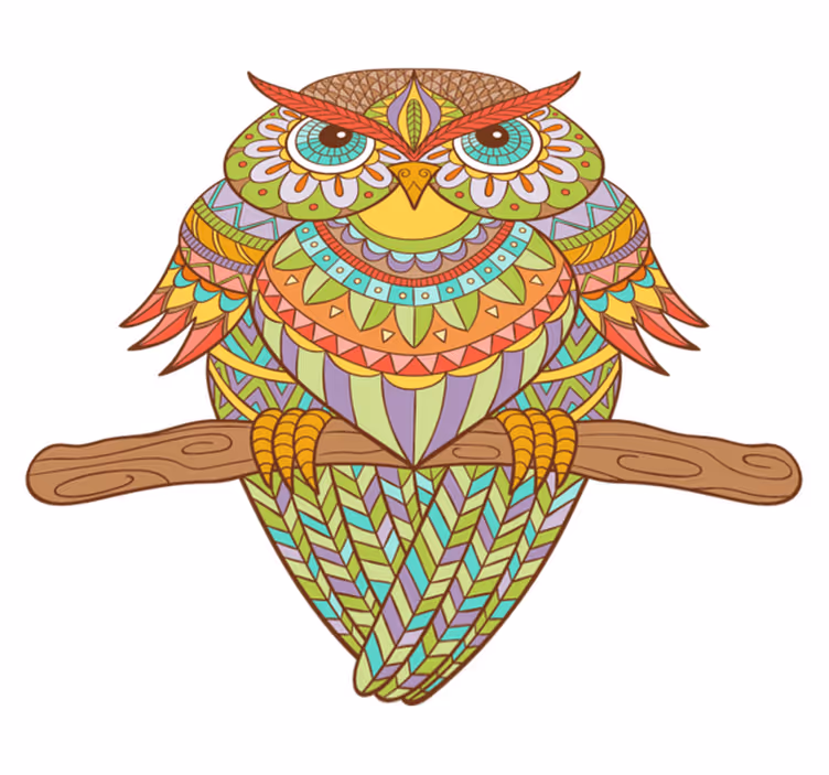 Bedroom vinyl rug huichol bird design - TenStickers