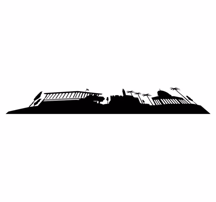 Bedroom vinyl rug jerusalem skyline design - TenStickers