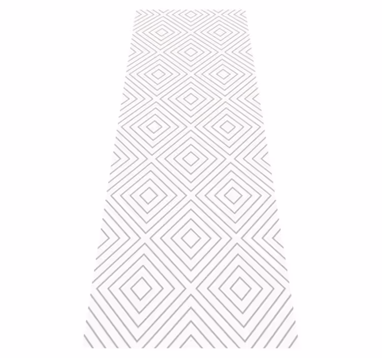 Nordic vinyl rug in white with gray squares pattern - TenStickers