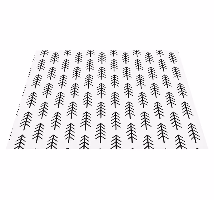 Nordic vinyl rug black ink pines - TenStickers