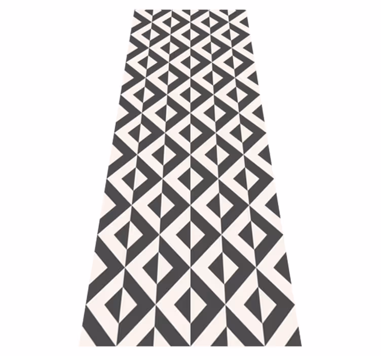 Nordic vinyl rug in geometric black and white - TenStickers