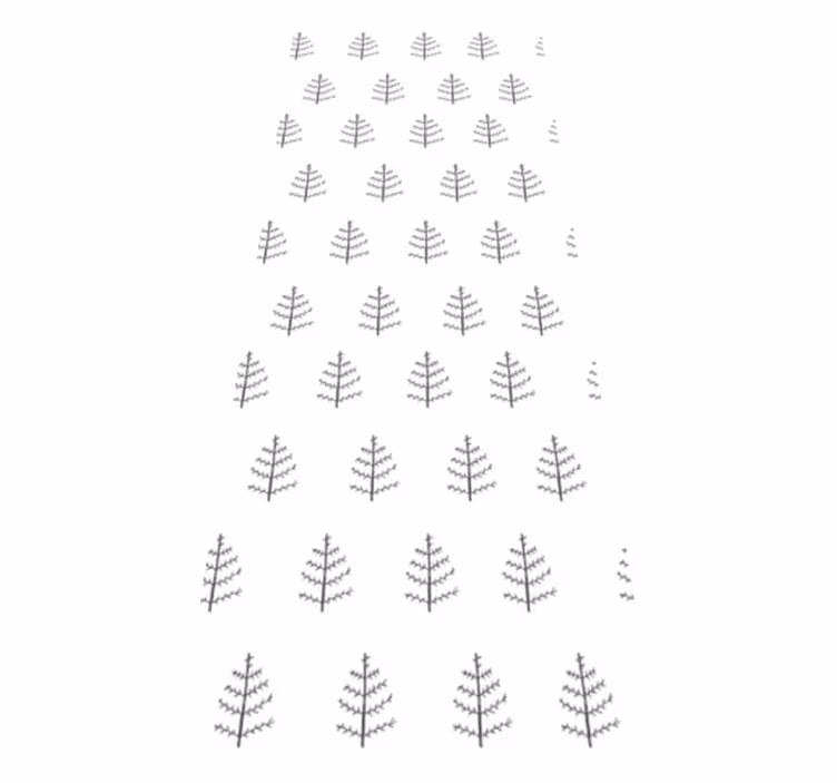 Nordic vinyl rug with gray minimalist tree designs - TenStickers