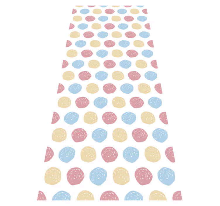 Nordic vinyl rug in pastel polka dots - TenStickers