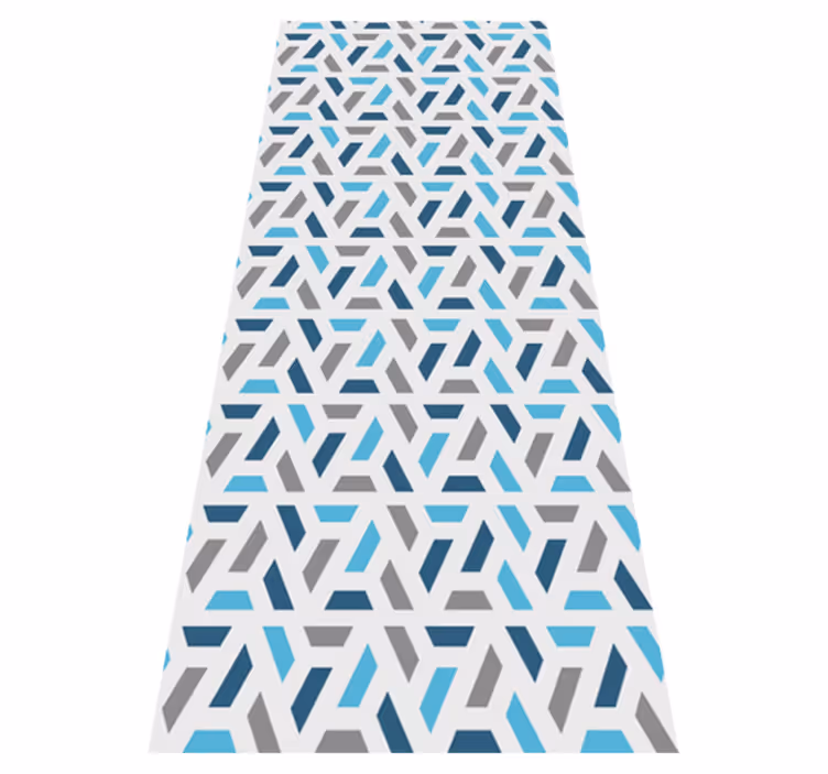 Nordic vinyl rug with blue and green geometric design - TenStickers