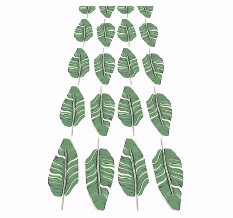 Nordic vinyl rug in green leaf pattern - TenStickers