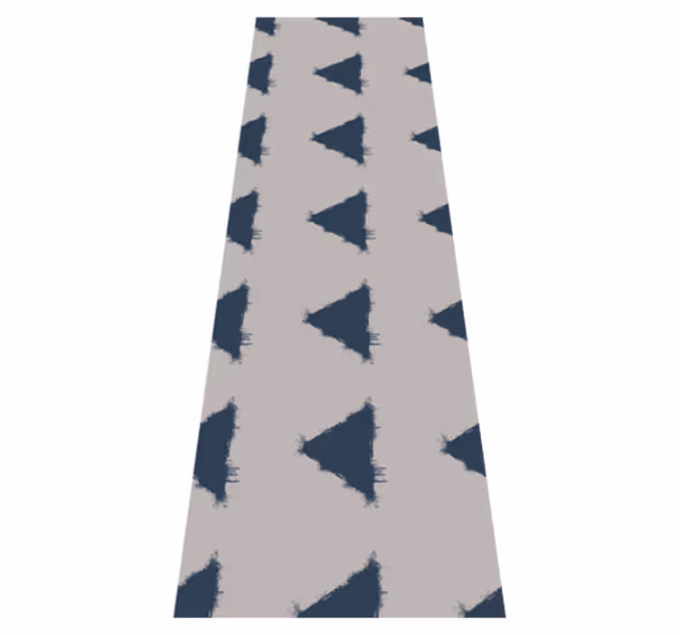 Nordic vinyl rug with blue japandi triangle pattern - TenStickers