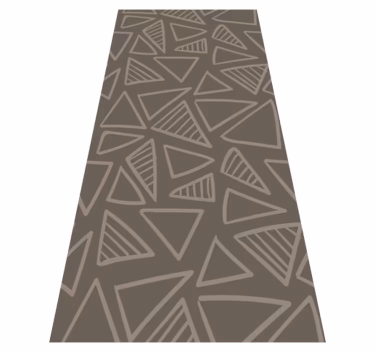 Nordic vinyl rug with brown triangle stripes - TenStickers