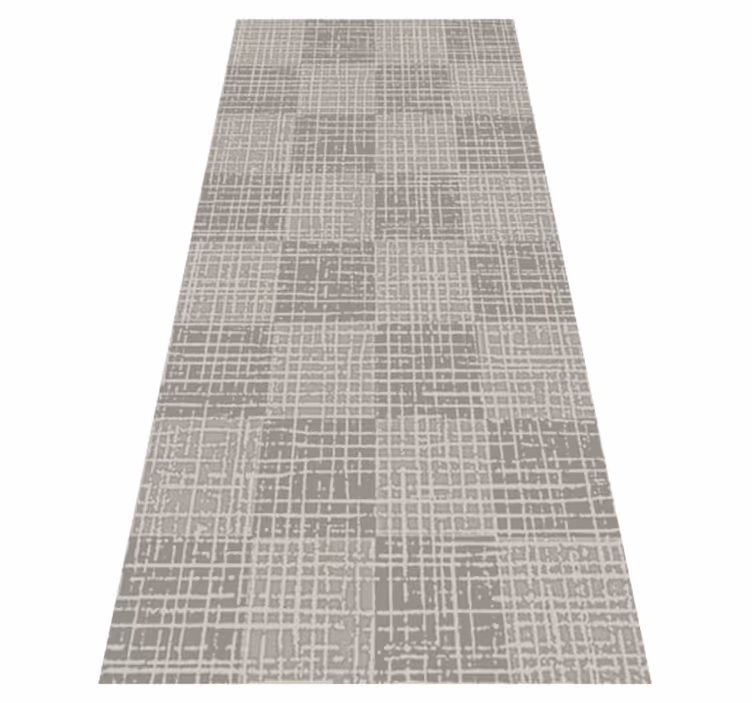 Nordic vinyl rug scandinavian ash gray square pattern - TenStickers
