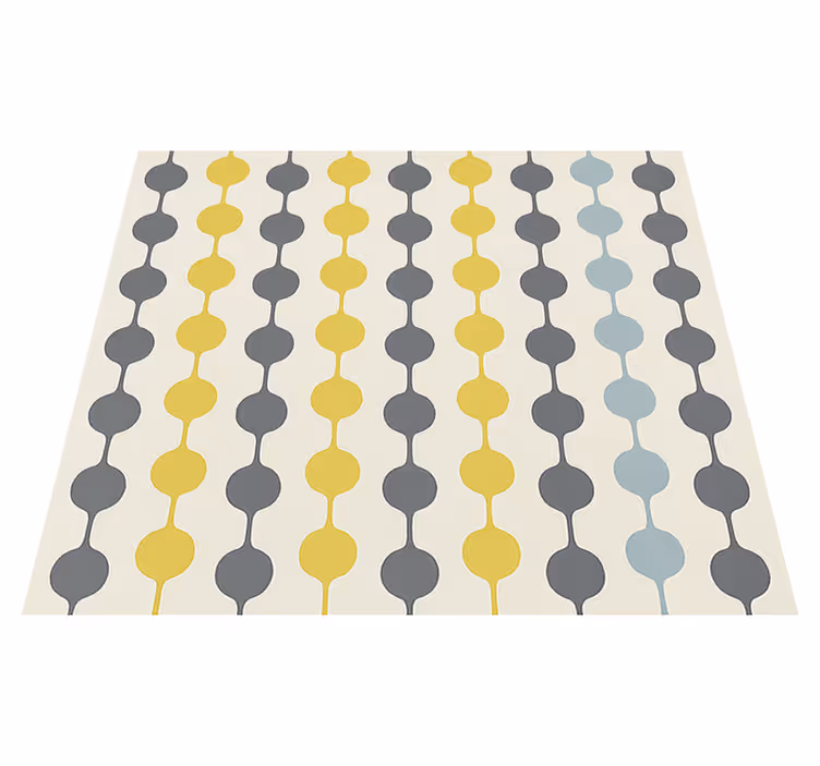 Nordic vinyl rug with vibrant hanging circles - TenStickers