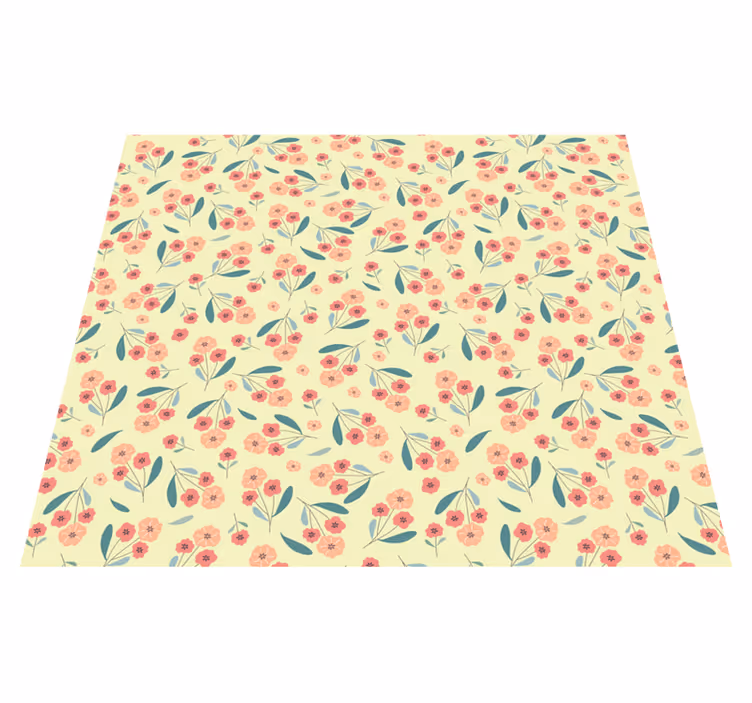 Nature vinyl rug with roses design - TenStickers