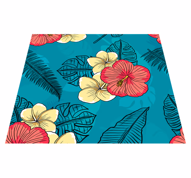 Nature vinyl rug hawaiian blooms - TenStickers