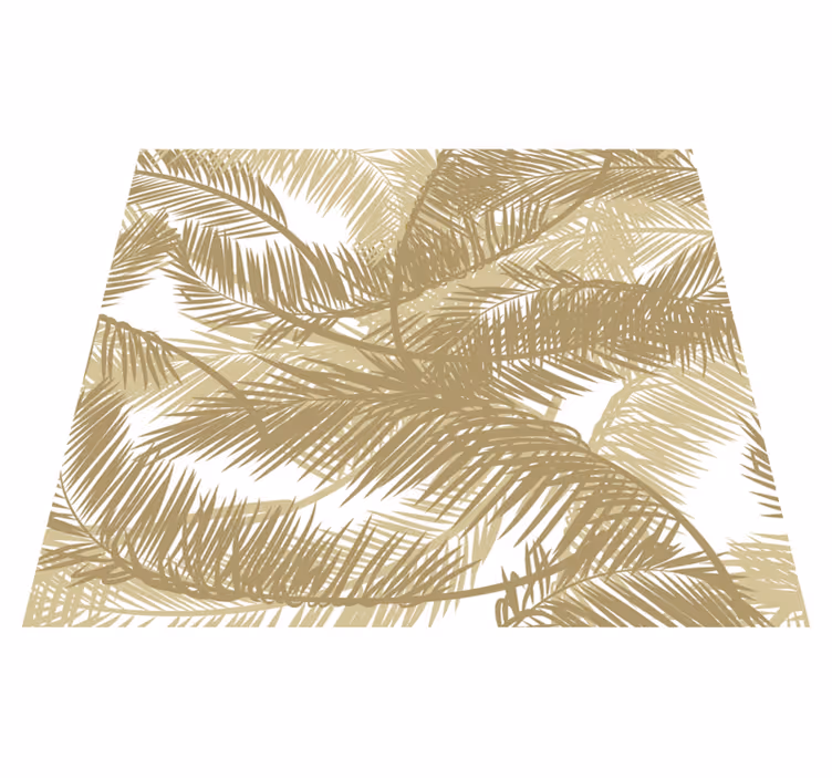 Nature vinyl rug with golden tropical palm trees - TenStickers
