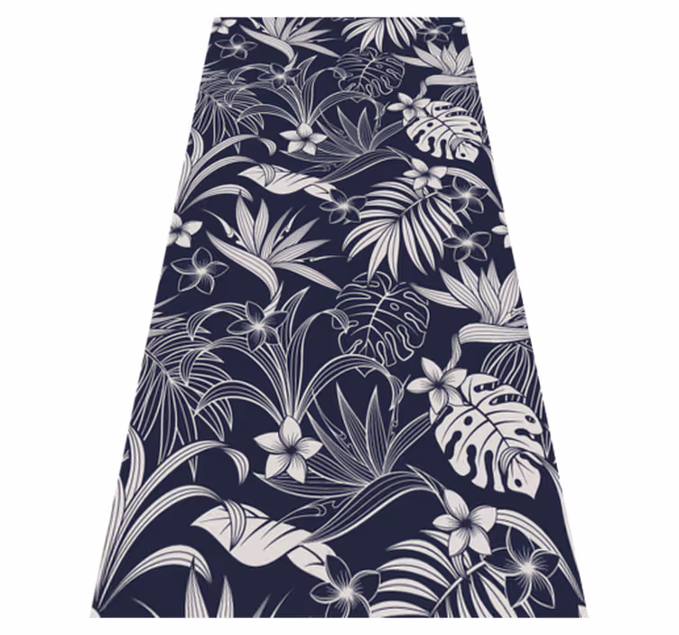 Nature vinyl rug with dark tropical foliage - TenStickers
