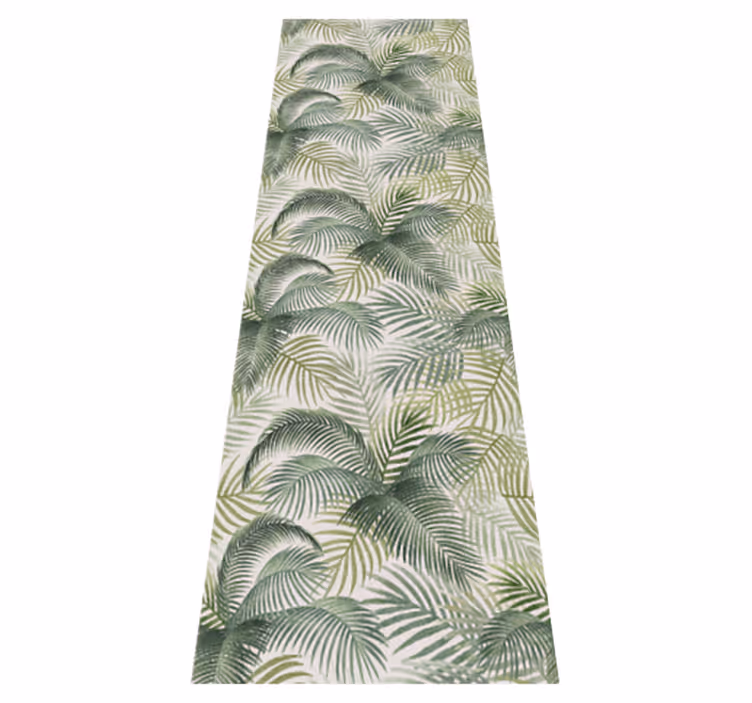 Nature vinyl rug wild green leaves design - TenStickers