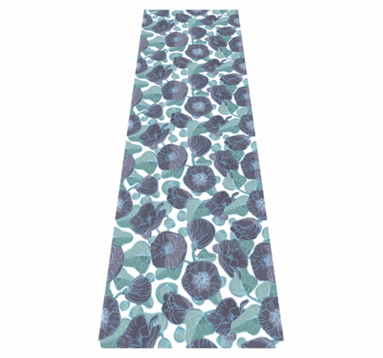 Nature vinyl rug mallow flowers design - TenStickers