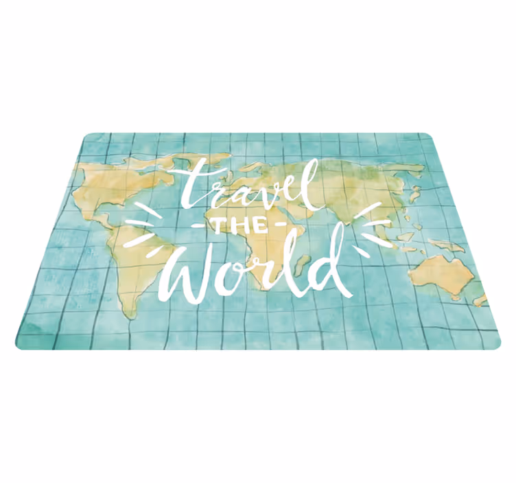 World map vinyl rug explore the world map - TenStickers