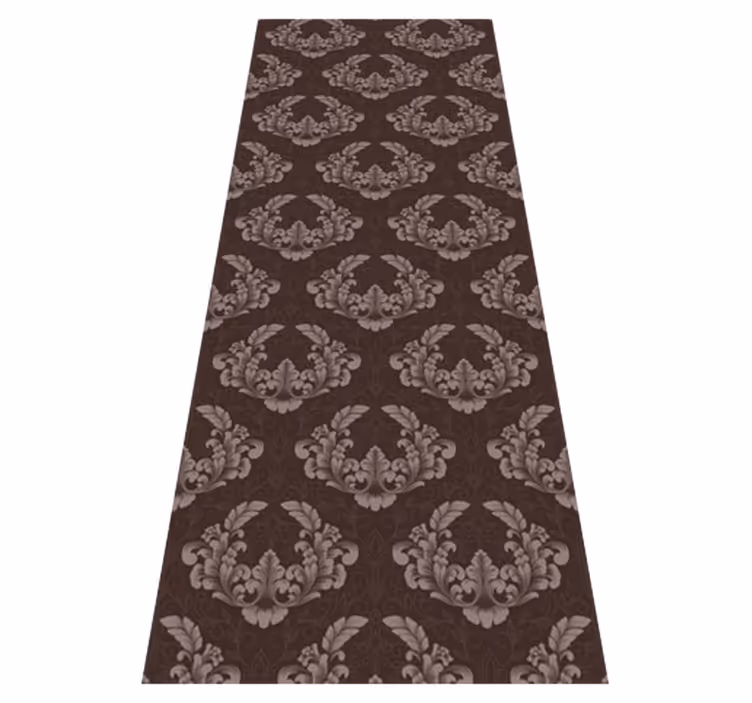Vintage vinyl rug with continuous damask design - TenStickers