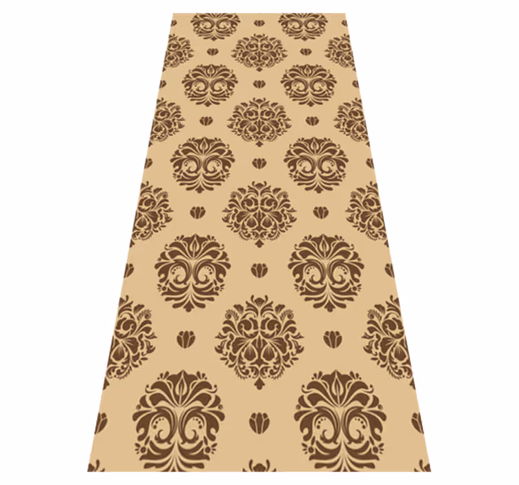 Vintage vinyl rug in beige vintage damask style - TenStickers