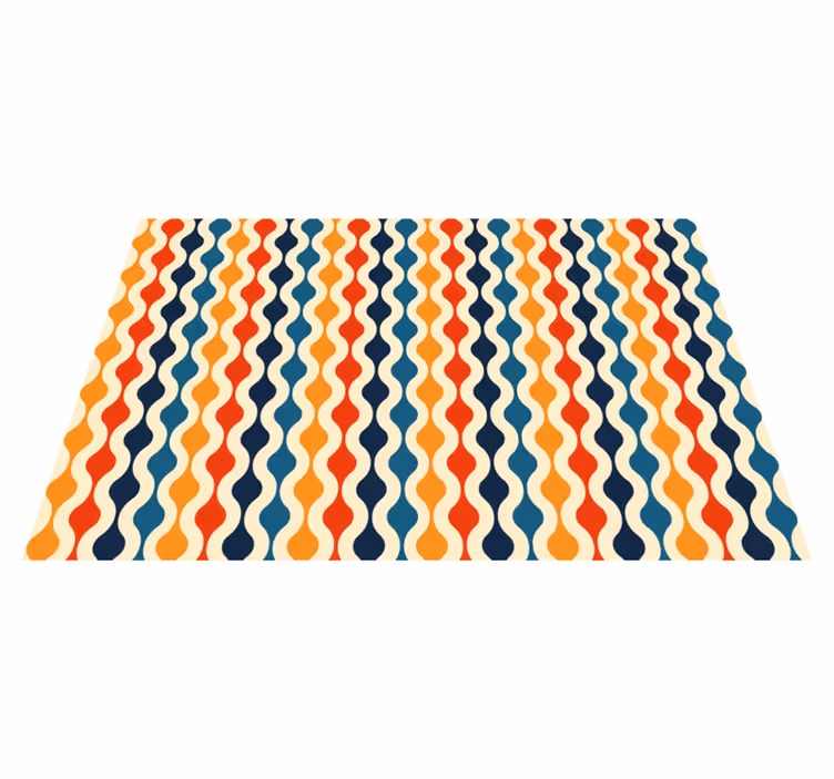Vintage vinyl rug 70s wave design - TenStickers