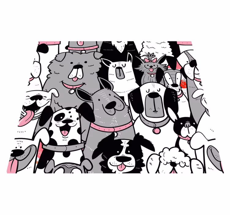 Animal vinyl rug featuring dog outline design - TenStickers