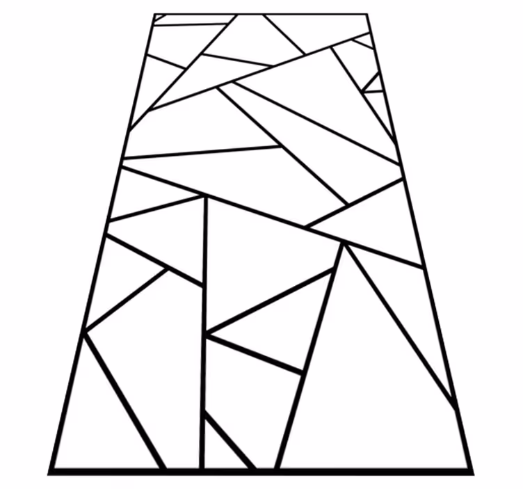 Modern vinyl rug with minimalist black geometric lines - TenStickers
