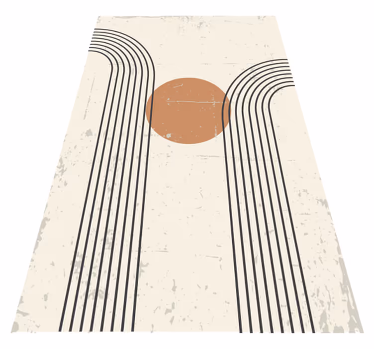 Modern vinyl rug in abstract half arch design - TenStickers