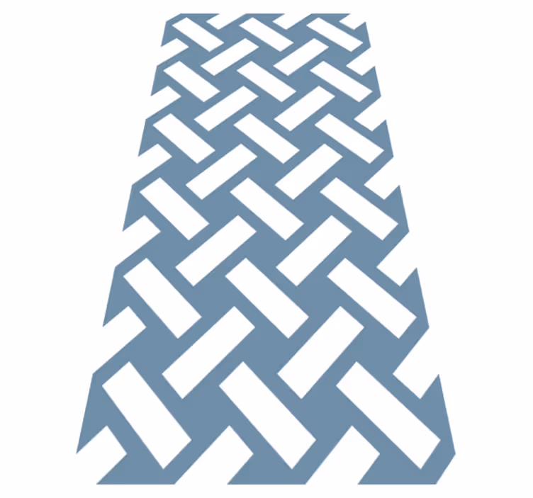 Textured vinyl rug with geometric blue square pattern - TenStickers