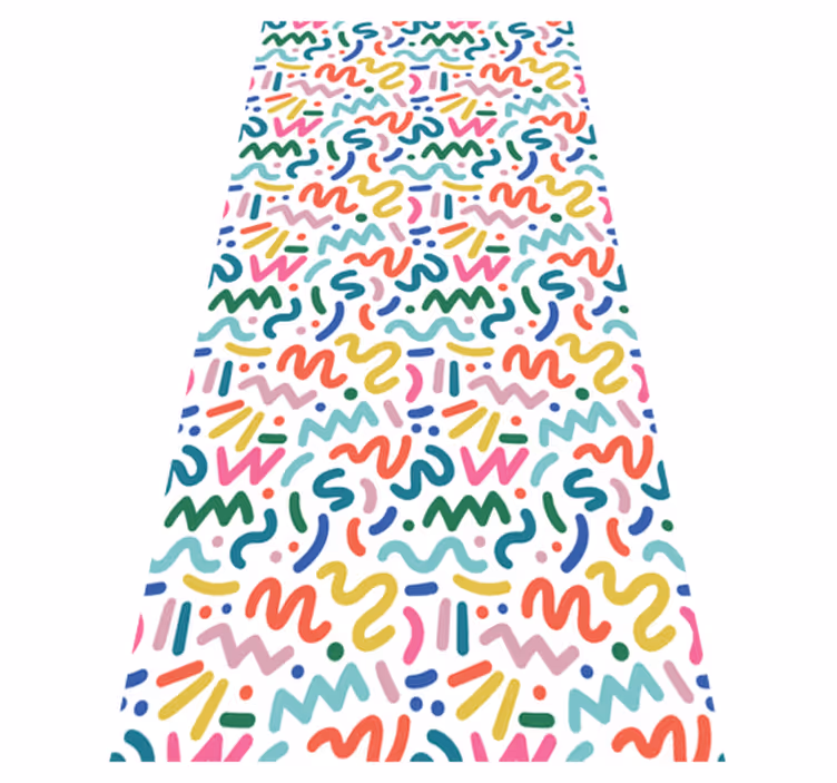 Textured vinyl rug in abstract colored shapes - TenStickers