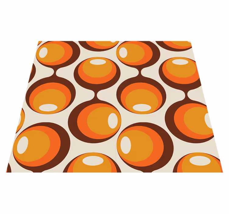 Vintage vinyl rug with 70's semi oblong design - TenStickers