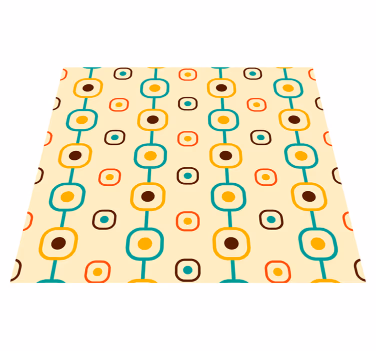 Vintage vinyl rug 60s geometric design - TenStickers