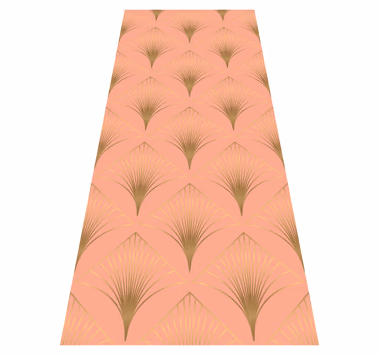 Vintage vinyl rug with golden arrowhead pattern - TenStickers