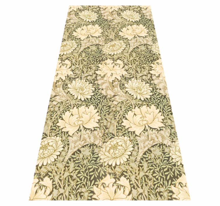 Vintage vinyl rug modern style chrysanthemum - TenStickers