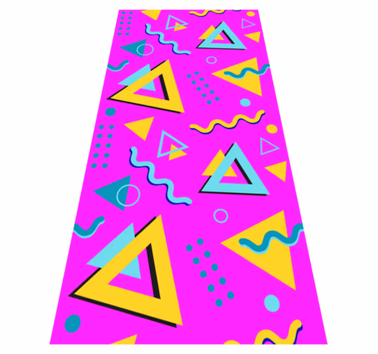 Vintage vinyl rug memphis 80s geometric design - TenStickers