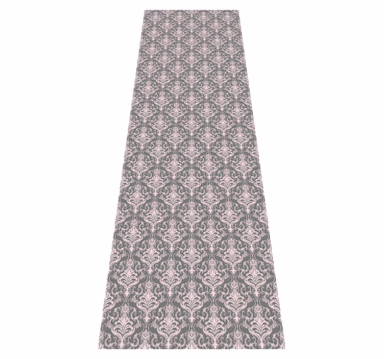 Vintage vinyl rug in dark gray and pink stripes - TenStickers