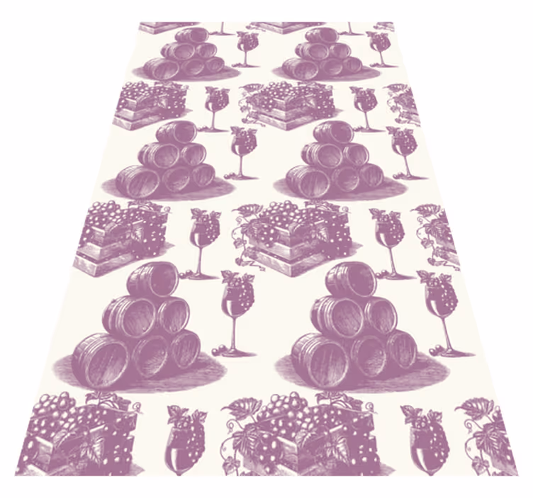 Vintage vinyl rug in violet french vintage pattern - TenStickers