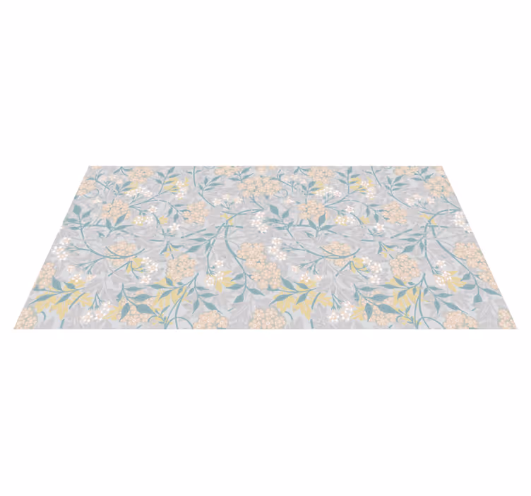 Vintage vinyl rug with 80's elegant floral design - TenStickers