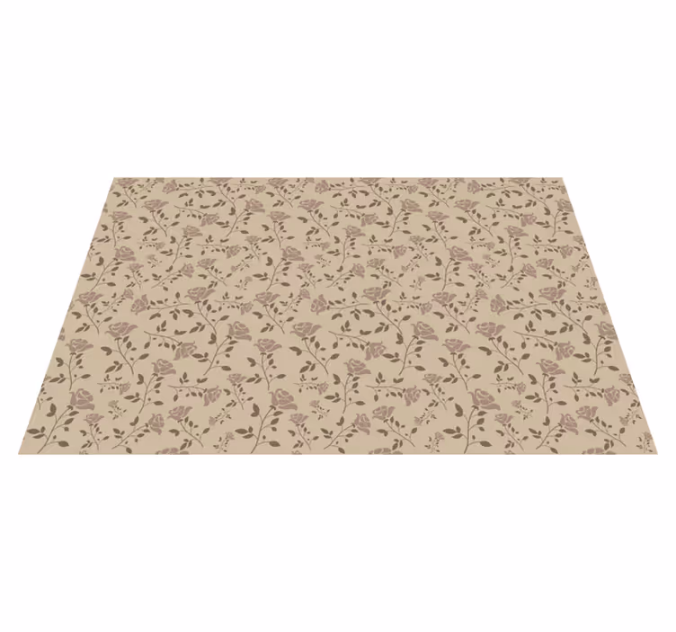 Vintage vinyl rug in brown vintage rose pattern - TenStickers