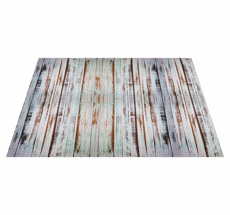 Vintage vinyl rug with stripped wood design - TenStickers